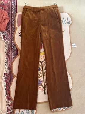 Saint Laurent Brown Corduroy Low Rise Pant